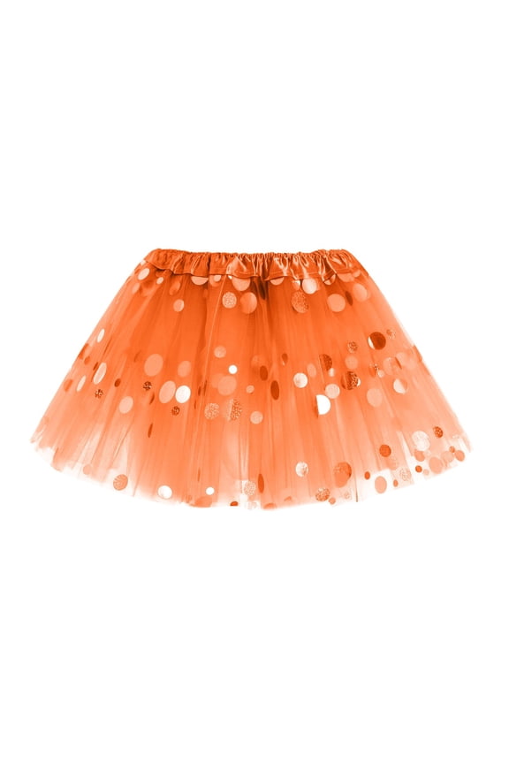 Toddler Tutu Skirt Girls Sparkle Tutus Princess Ballet Dance Layered Tulle Tutu Skirts One Size(Orange,One Size)
