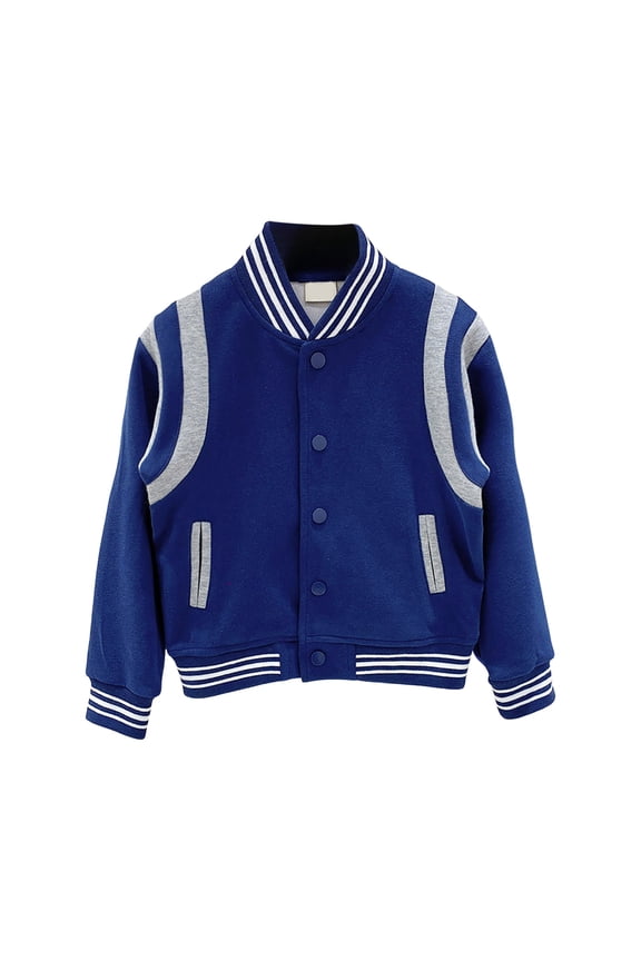 Toddler Winter Coat Boys Fashion Wool Slim Fit Casual Warm Boys College Jacket(Navy,6-7 Years)