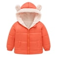 thumbnail image 1 of Staki Toddler Winter Coat Girls Winter Thick Jacket Warm Fleece Fur Lining Zipper Hooded Windproof Coat Outwear for Kids(Orange,4-5 Years), 1 of 4