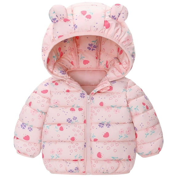 Staki Toddler Winter Coats Lightweight Puffer Jacket for Baby Infant Kids Toddler Black Jacket Boy 12M,18M,24M,2T,3T,4T,5T,6Y(Pink,3-4 Years)