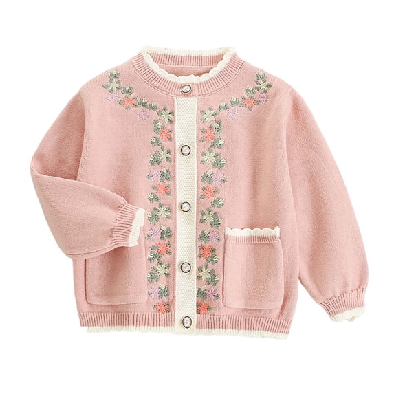 Staki Toddler and Baby Girls' Lightweight Cotton Cardigan Sweater,2-3 Years