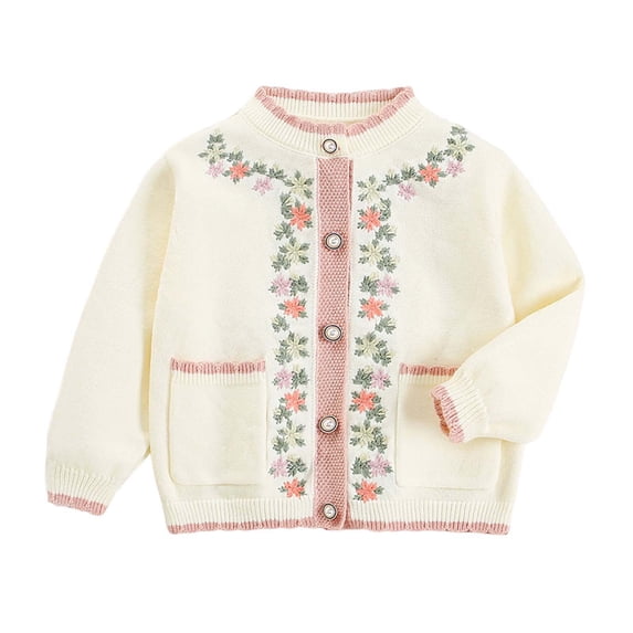 Staki Toddler and Baby Girls' Lightweight Cotton Cardigan Sweater,2-3 Years