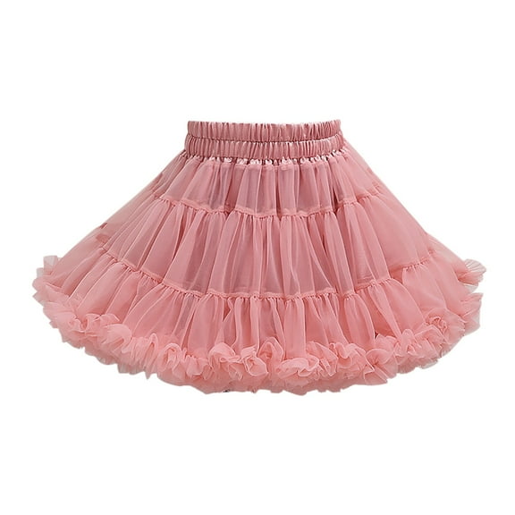Staki Tutu Skirt for Girls Layered Ballet Tulle Rainbow Tutu Skirt for Little Girls Dress Up with Bows(Brick Red,6-12 Months)