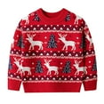 thumbnail image 1 of Staki Ugly Christmas Sweater Toddler Toddler Boy Christmas Sweater Pullover Reindeer Elk Snowman Sweatshirts Tops(Red,4-5 Years), 1 of 8