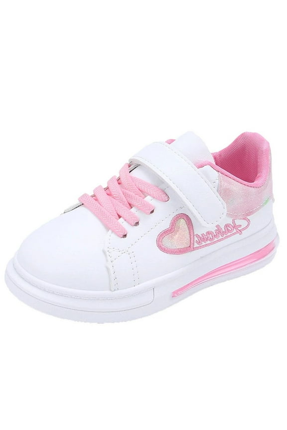 Uniform Shoes for Girls Toddler Girls Shoes Casual Fashion Walking Running Non Slip Sneakers for Toddler(Pink,2 Big Kid)