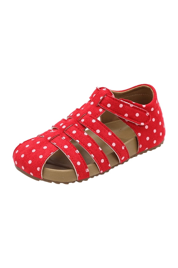 Wedges for Girls Toddler Girls Sandals Summer Flats Dress Shoes for Baby Little Kids Girl(Red,13 Little Kid)