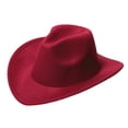 thumbnail image 1 of Staki Western Cowboy Hat for Kids Boy Girl Classic Cowboy Cowgirl Dress Up Hat with Buckle Belt(Wine,4-10 Years), 1 of 9