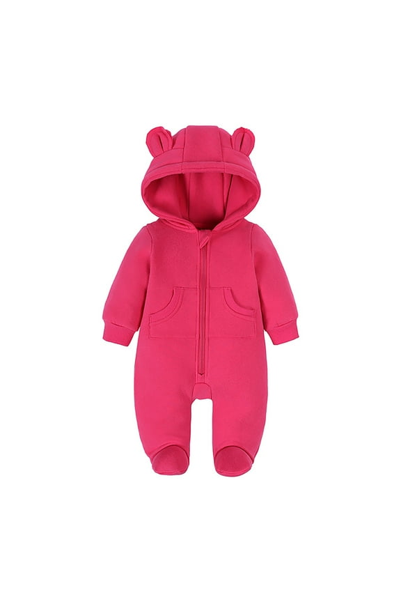 Winter Baby Boy Clothes Clothes for Baby Boys' Cotton Scratch-Free Tag Footie Sleeper(Red,12-18 Months)