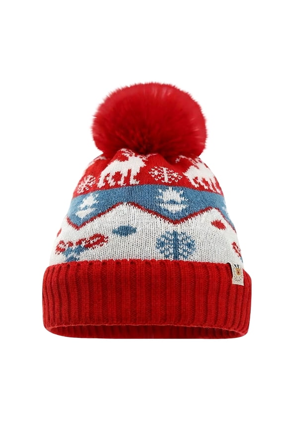 Winter Hat Baby Baby Winter Hat Toddler Beanie Infant Newborn Warm Pom Pom Cap(Red,1-3 Years)