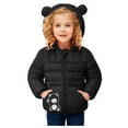 thumbnail image 1 of Staki Winter Infant Kids Baby Hooded Snowwear with Bear Ears Toddler Outerwear Lining Coat Warm Jacket Baby Wearing Jacket 12M,18M,24M,2T,3T,4T,5T(Black,4-5 Years), 1 of 7