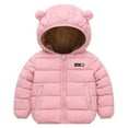 thumbnail image 1 of Staki Winter Infant Kids Baby Hooded Snowwear with Bear Ears Toddler Outerwear Lining Coat Warm Jacket Toddler Winter Jacket 12M,18M,24M,2T,3T,4T,5T,6Y(Pink,3-4 Years), 1 of 4