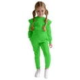 thumbnail image 1 of Staki Winter Outfits for Teen Girls Toddler Girl Clothes Printed Sweatshirt Pants Fall Outfits Set 3T,4T,5T,6Y,7Y,8Y(Green,5-6 Years), 1 of 8