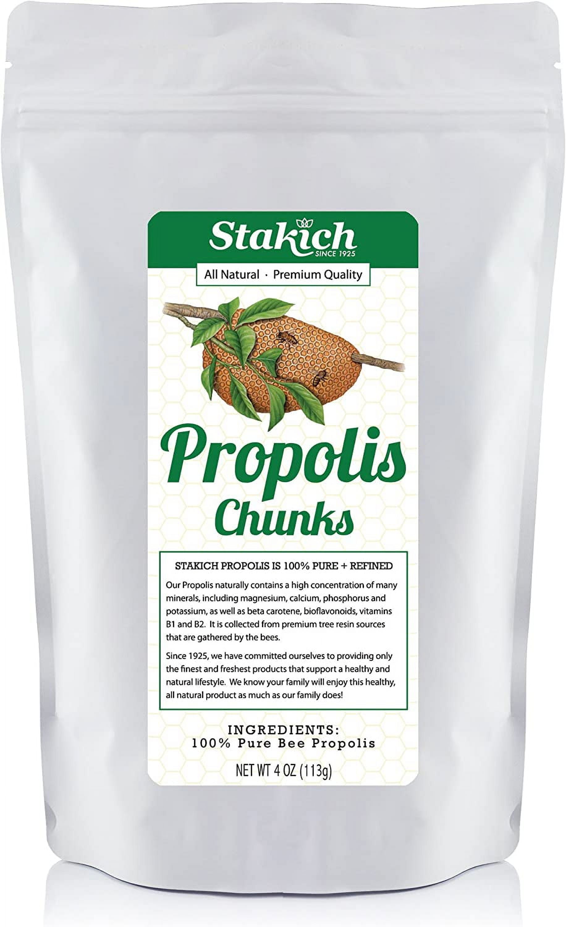 Stakich Bee Propolis Chunks - All Natural - 4 Ounce