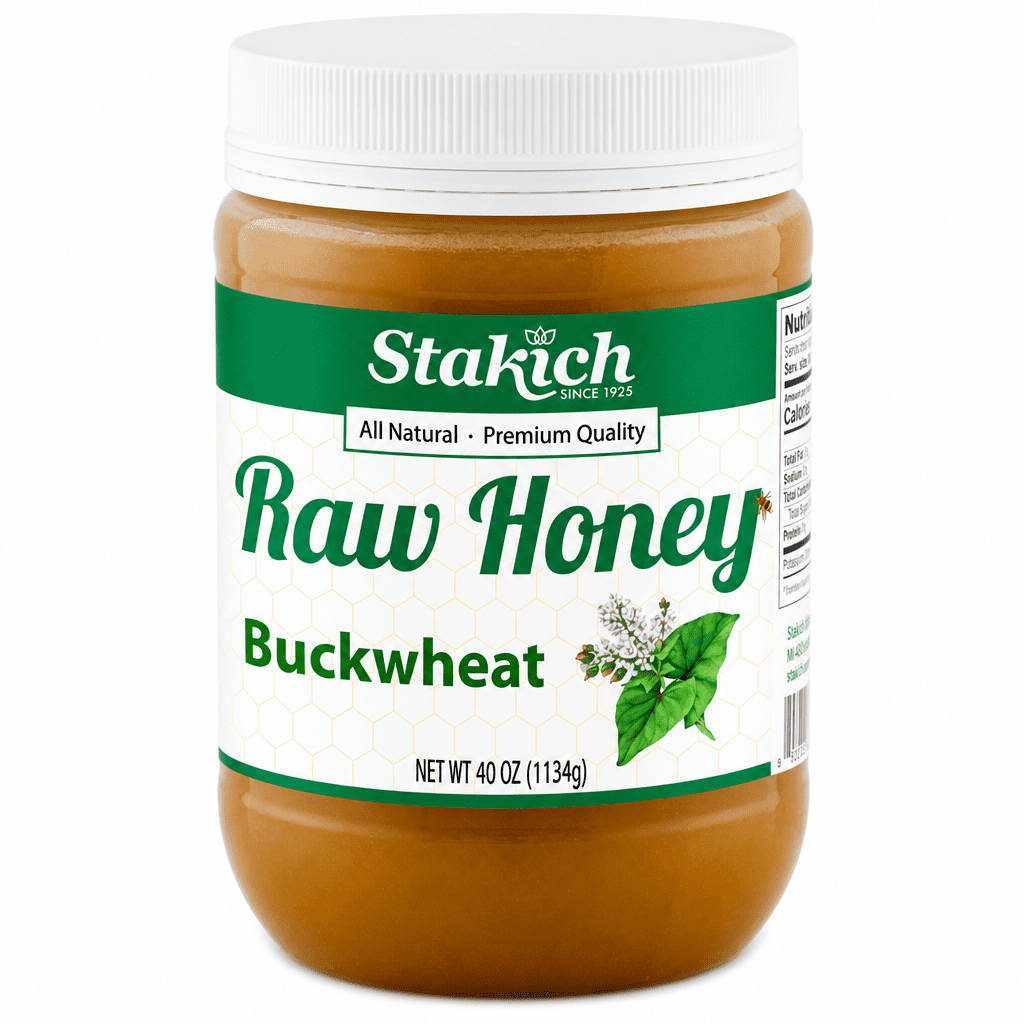 Stakich Buckwheat Raw Honey - Antioxidant - 40 oz