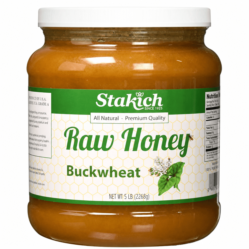 Stakich Buckwheat Antioxidant Raw Honey, 5.0 Lb
