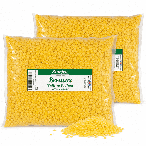Stakich Beeswax Beeswax Pellets for Skin Care Products, 2 lbs (Yellow)