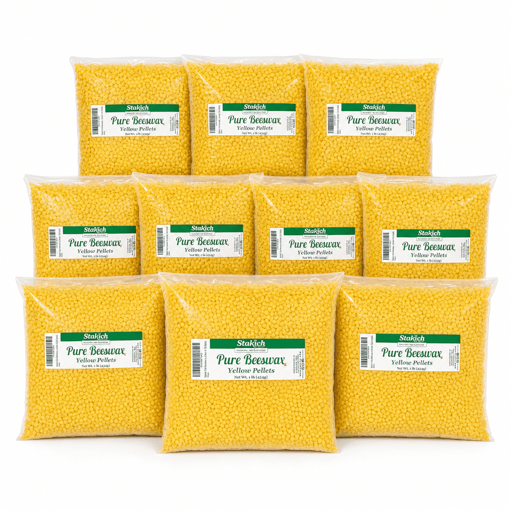 Stakich Beeswax Pellets for Candle Making, 10 lbs (Yellow)