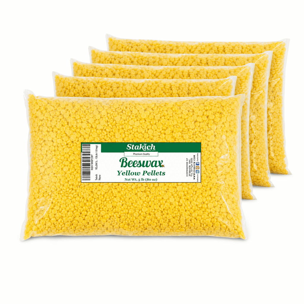 Stakich Beeswax Pellets for Candle Making, 5 lbs (Yellow)