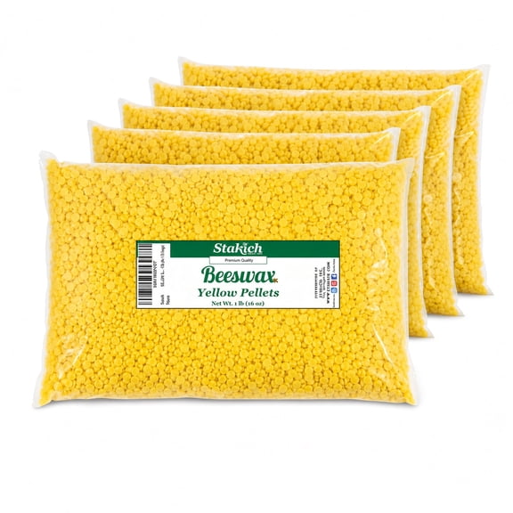 Stakich Beeswax Pellets for Candle Making, 5 lbs (Yellow)