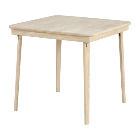 Stakmore Classic Straight Edge Solid Wood Folding Card Table, Unfinished