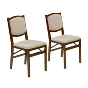 Stakmore Contemporary Upholstered Back Folding Chair - Fruitwood (2-Pack)