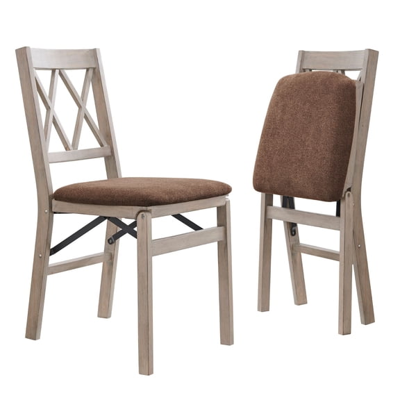 Stakmore's Double "X" Back Driftwood Folding Chair, Set of 2
