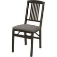 Stakmore Mission Solid Foldable Wood Dining Chairs with Fabric Padded