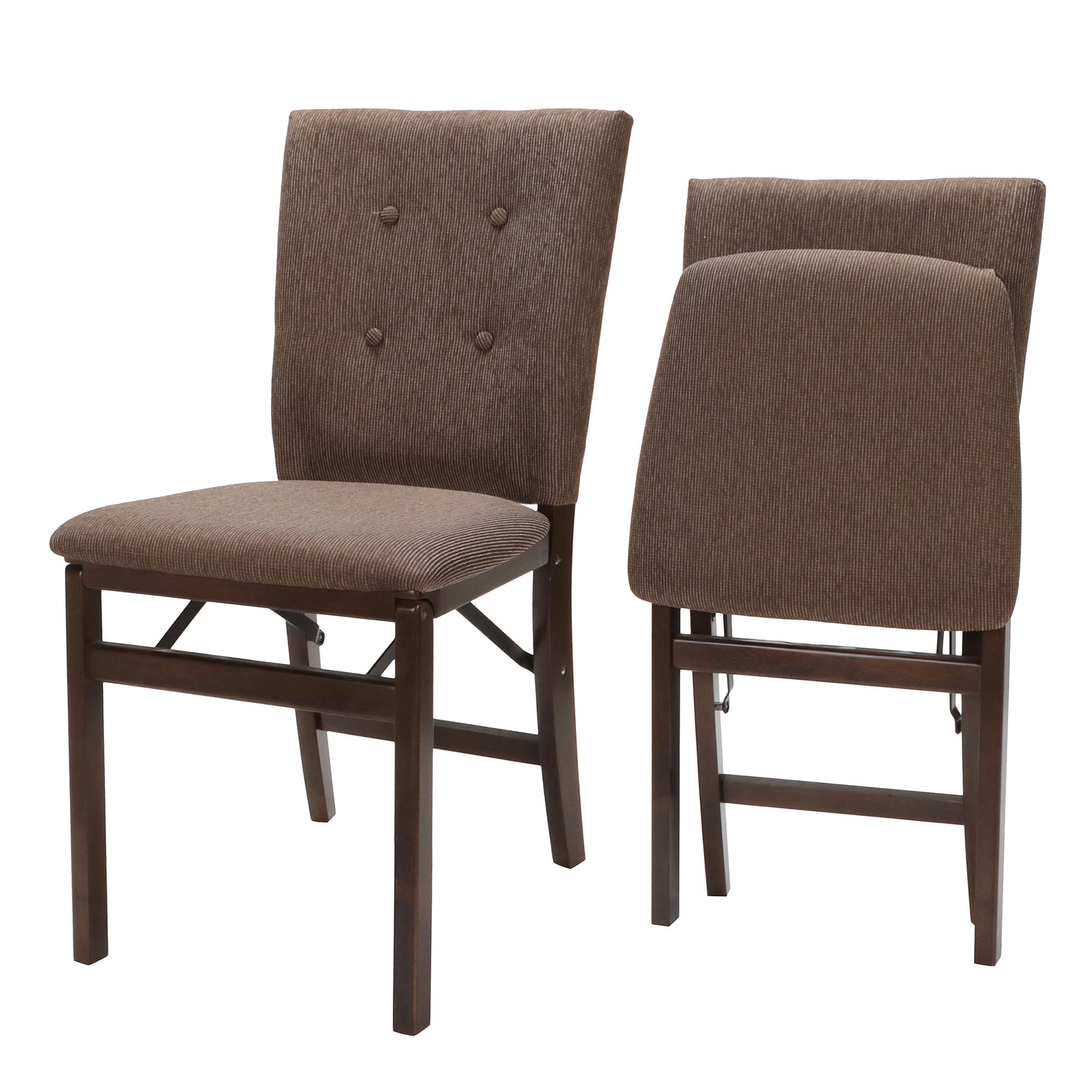 Stakmore, Parsons Hardwood Folding Chair Set, 2 Pack, Espresso