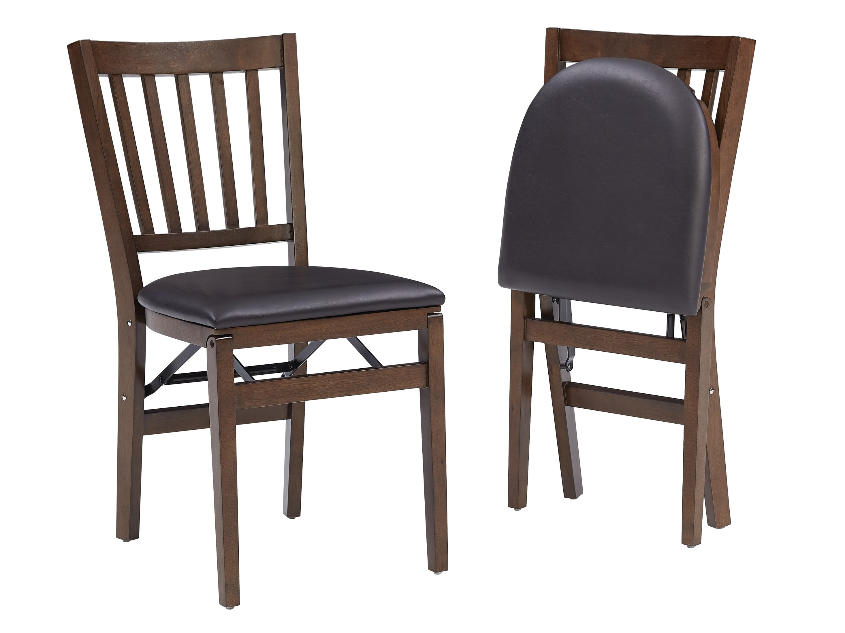 Stakmore School House Wood Folding Chair, Walnut, 2 Pack