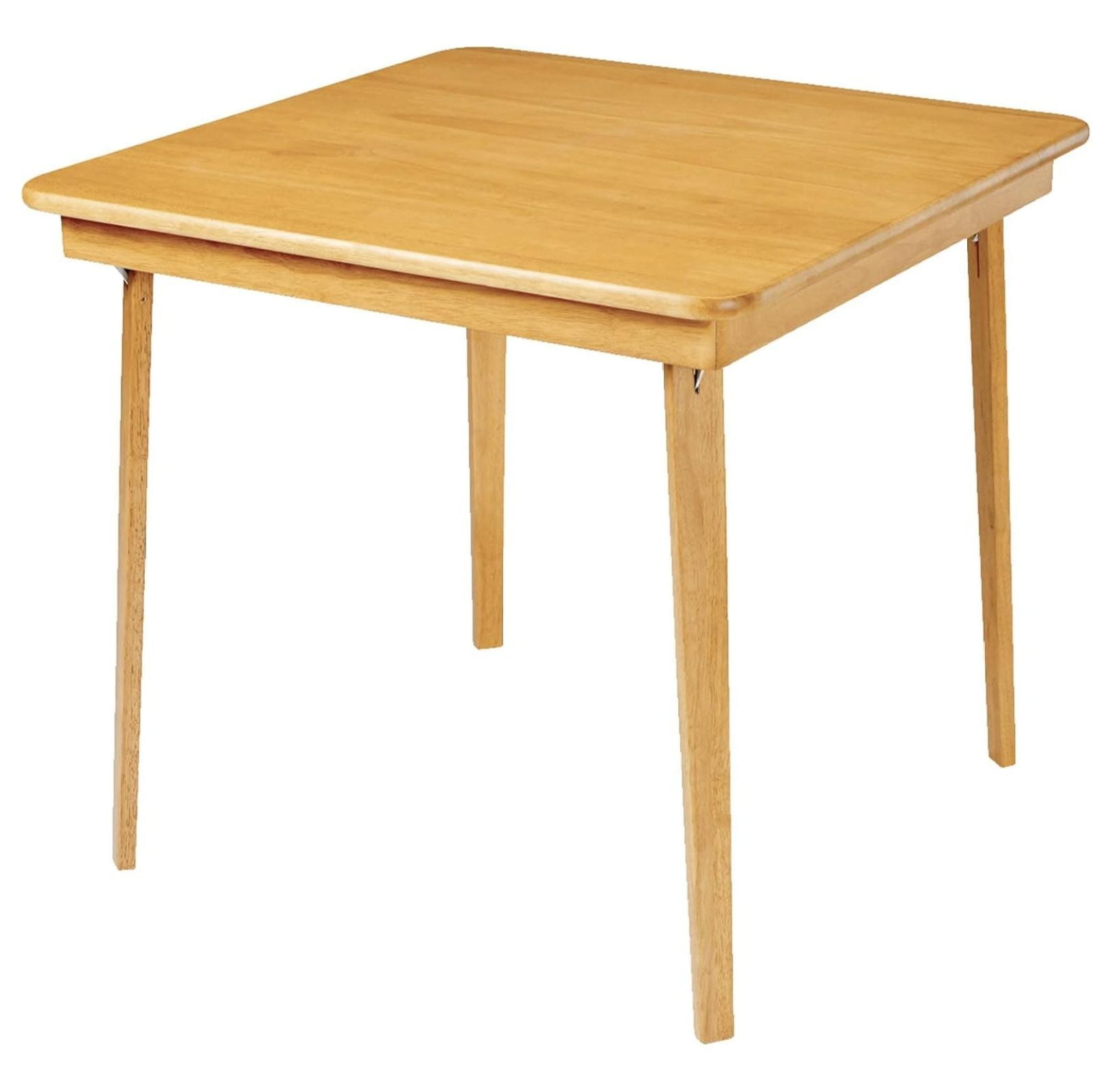 Oak Finish Solid Wood Folding Card Table, 32" Square