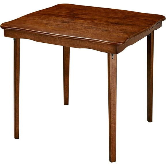 Stakmore Stylish Durable Versatile Square Solid Wood Scalloped Edge Compact Folding Traditional Card Table for Home Use, Cherry
