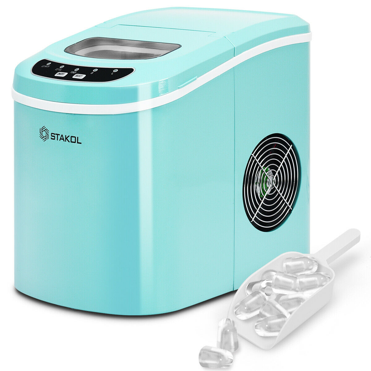 Stakol Portable Compact Electric Ice Maker Machine Mini Cube 26lb/Day Mint Green - image 1 of 10