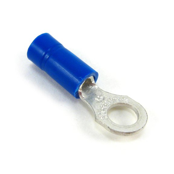 Stakon 14RB-14 Ring Terminal, Standard, Vinyl Insulated, 1.14-Inch Length by 0.5-Inch Width, Blue, 100-Pack CA2