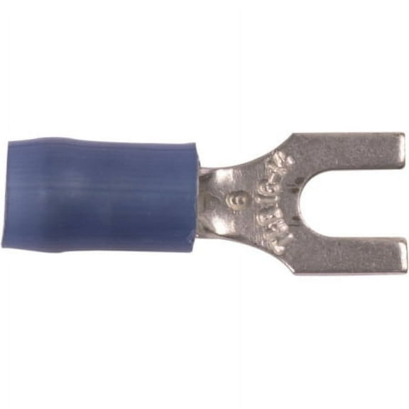 Stakon RB14-6F Fork Terminal, Standard, Nylon Insulated, 0.87-Inch Length by 0.31-Inch Width, Blue, 100-Pack