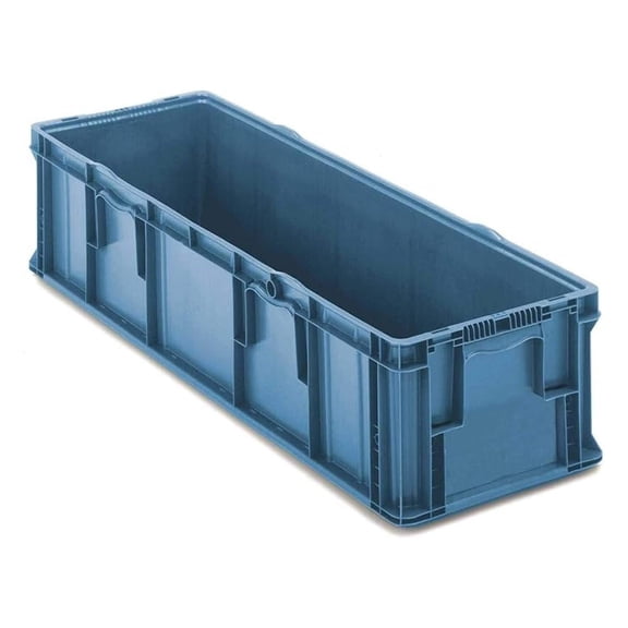 Stakpak Plastic Long Stacking Container, x 15 x 10-3/4, Blue
