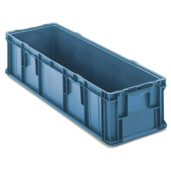 Stakpak Plastic Long Stacking Container, x 15 x 10-3/4, Blue