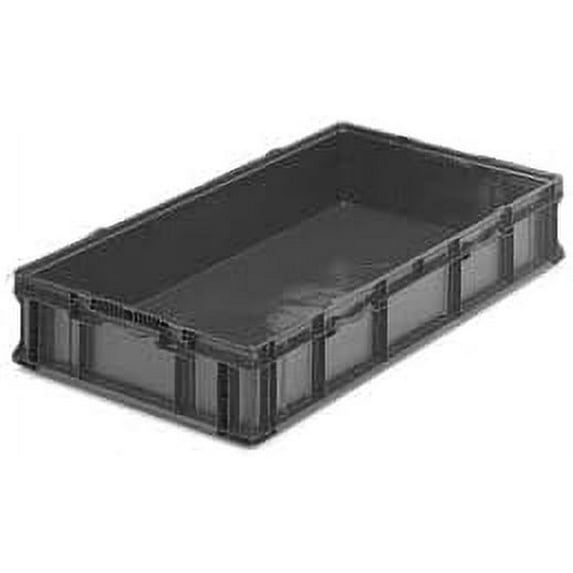 Stakpak Plastic Long Stacking Container, x 22-1/2 x 7-1/4, Gray