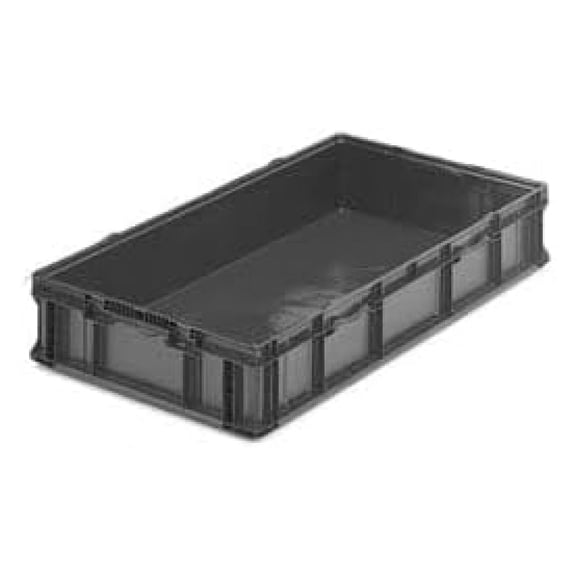 Stakpak Plastic Long Stacking Container, x 22-1/2 x 7-1/4, Gray