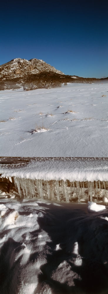 Stalactite of frozen water in a trough French Riviera hinterland Provence-Alpes-Cote dAzur France Canvas Art - Panoramic Images (36 x 12)