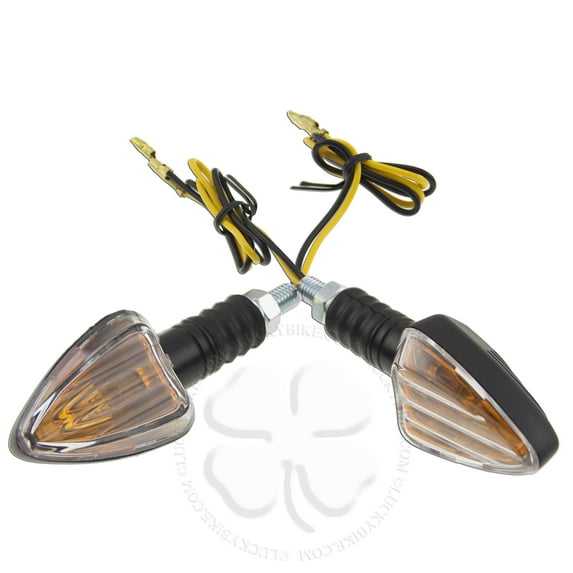 Stalk Turn Signal Amber Black Universal Light Motorcycle Stem Blinker Piranha