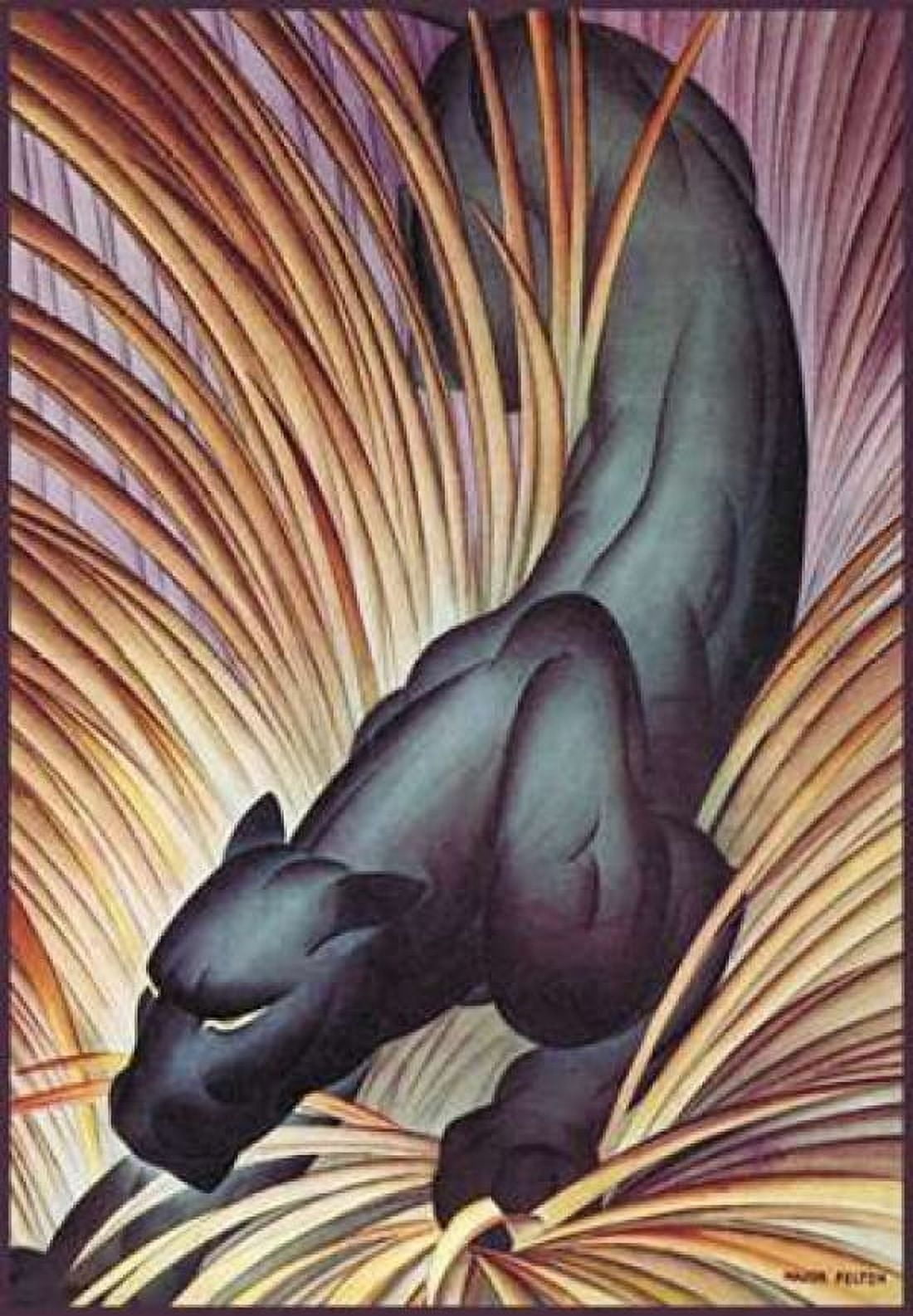 Stalking Panther 1934 Canvas Art - Major Felton (20 x 28)