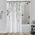 thumbnail image 1 of Stall 36"x72" Watercolor Leaves Flowers Shower Curtain Set with Hooks,Green and Purple with Floral Bathroom Curtain,Modern Minimalist Waterproof Bath Curtains for Bathroom Decor, 1 of 6