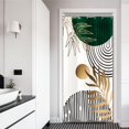 thumbnail image 1 of Stall Abstract Leaves Shower Curtain Set 36Wx71H Inches Half Small Emerald Green Modern Tropical Mid Century Simple Minimalist Chic Boho Polyester Bathroom Curtain with 7 Hooks, 1 of 6