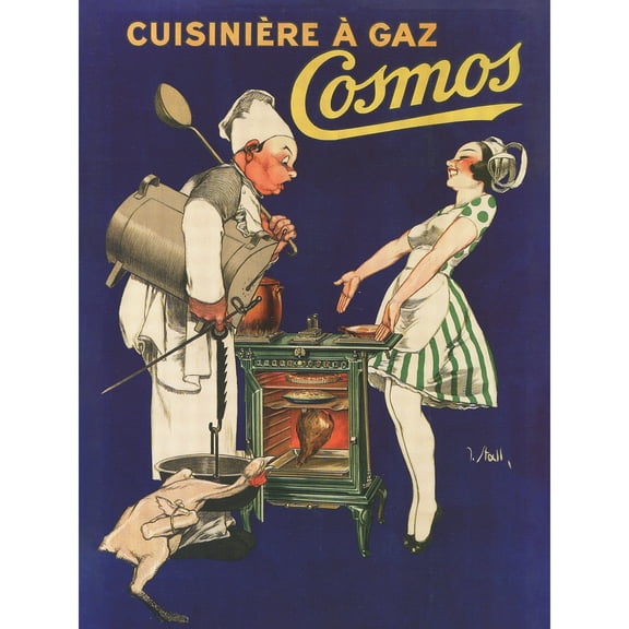 Stall Cosmos Gas Stove Oven Kitchen Advert Extra Large XL Wall Art Poster Print