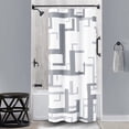 thumbnail image 1 of Stall Fabric Shower Curtain, 36x72 Inches Small Geometric Cloth Shower Curtain Set with 6 Plastic Hooks, Narrow Modern Walk in Neutral Simple Polyester Shower Curtains for Bathroom, Grey/Gray, 1 of 6