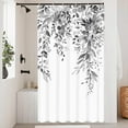 thumbnail image 1 of Stall Gray and White Eucalyptus Shower Curtain Watercolor Grey Floral Plant Leaf Shower Curtains for Bathroom Botanical Flower Waterproof Fabric Bath Curtain Decor (Black, 36'''' x 72''''), 1 of 6