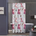 thumbnail image 1 of Stall Red Floral Shower Curtain Sets,36Wx72H Inch Narrow RV Spring Lush Flowers Fabric Shower Curtains, Soft Waterproof Polyester Bathroom Curtains with Hooks, 1 of 5