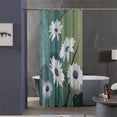 thumbnail image 1 of Stall Rustic Shower Curtain,36x72 inch RV Bathroom Shower Curtains Set with Hooks,White Daisy Floral Cyan Blue Bath Curtain,Waterproof Fabric, 1 of 6