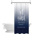 thumbnail image 1 of Stall Shower Curtain 36"W x 72"L Get Naked Navy Blue Ombre Narrow Standing Single Bathroom Curtains 36 Inch Funny Inspirational Quotes Gradient Polyester Fabric Design 7 Pack Plastic Hooks, 1 of 6