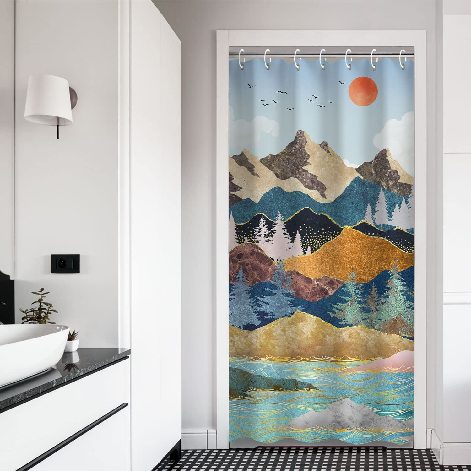 Stall Shower Curtain 36" x 72" Inches Small Shower Curtain Rustic